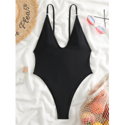 2023 High Cut Swimsuit Women One Piece V Neck Swimwear Female Solid Sexy Bodysuit Bathers Bathing Swimming Suit Summer Beachwear